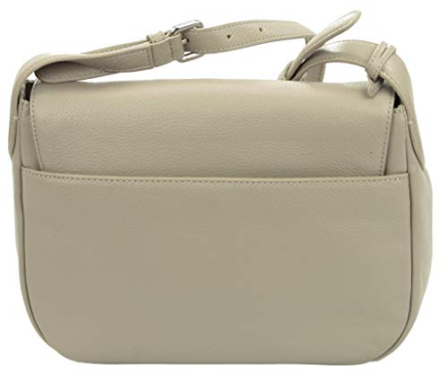 DKNY Donna Karan Bolso de hombro de cuero, color Beige, talla Medium