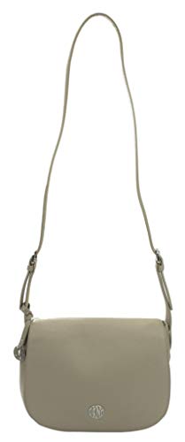 DKNY Donna Karan Bolso de hombro de cuero, color Beige, talla Medium