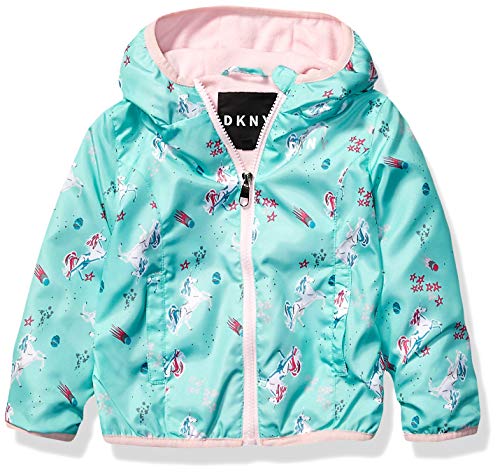 DKNY Midweight Jacket Chaqueta, Verde menta impresa, 4 años para Niñas