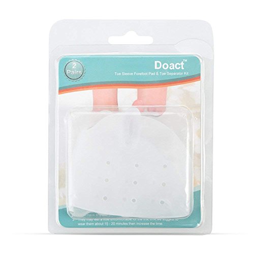 Doact Separador de Dedos (2 pares) Corrector de Juanetes, Dedos de Martilo, Dedos en Garra y Otros Problemas, para Practicantes de Yoga, Baile y Deportistas