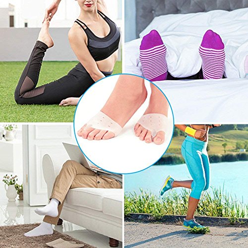 Doact Separador de Dedos (2 pares) Corrector de Juanetes, Dedos de Martilo, Dedos en Garra y Otros Problemas, para Practicantes de Yoga, Baile y Deportistas