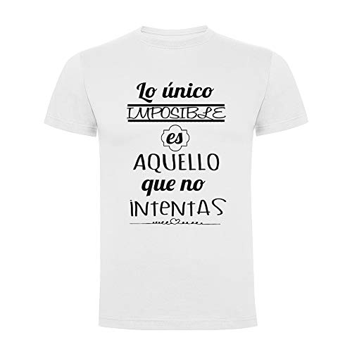 Docliick Camiseta Original Manga Corta con Frases motivadoras **LO ÚNICO Imposible.** Camiseta Divertida.Regalo Original DCC-18010 (S)