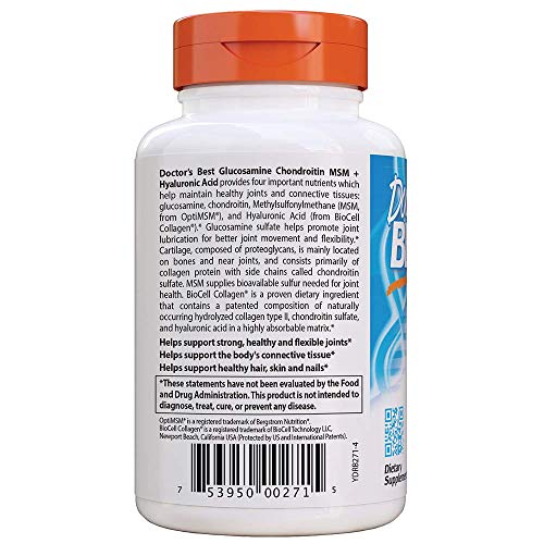 Doctor's Best Glucosamina Condroitina Msm + Ácido Hialurónico - 150 Cápsulas 150 Unidades 200 g