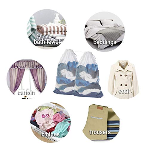 DoGeek Bolsas de Malla de Lavandería Bolsas de Lavad para Ropa Interior, Calcetines,Sujetadores, Camiseta，Ropa de Bebé (6 pcs, Blanco)