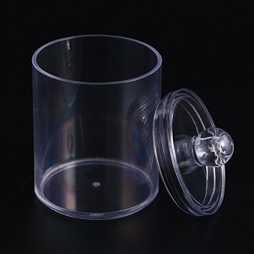 DOITOOL 2 Piezas Transparente Organizador de algodones con Tapas dispensador Discos desmaquillantes organizadores de cosméticos para baño