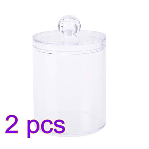 DOITOOL 2 Piezas Transparente Organizador de algodones con Tapas dispensador Discos desmaquillantes organizadores de cosméticos para baño