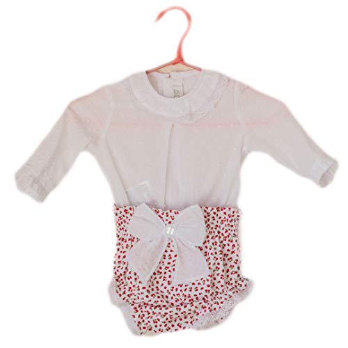 DOLCE PETIT - Conjunto Blusa Y Braguita bebé-niños Color: Rojo Talla: 9M