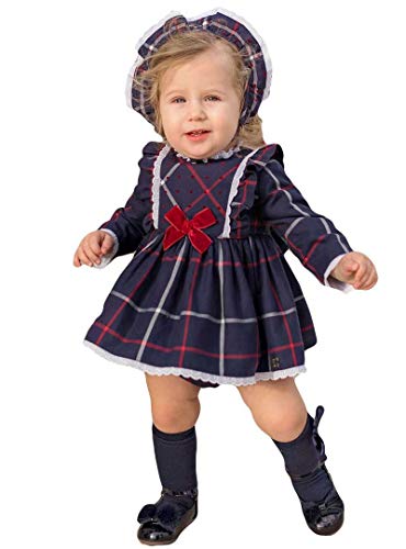 DOLCE PETIT - Conjunto Vestido Bebe bebé-niños Color: Marino Talla: 12M