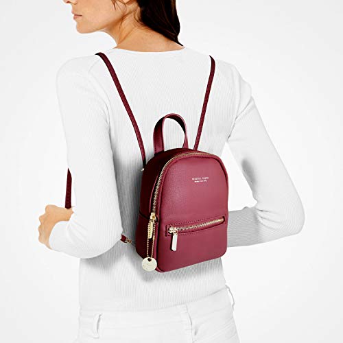 Dolce & Vita Bolso Mochila Mujer Casual Con estuche Juveniles Chicas Niña Mini Pequeñas Para Viaje Playa Escolares Antirrobo Regalos Originales Para Mujer (Borgoña)