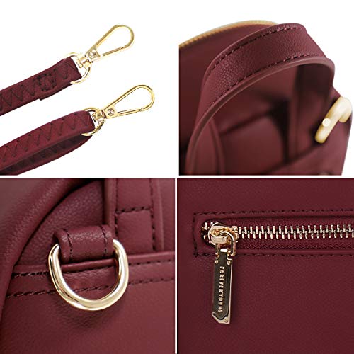 Dolce & Vita Bolso Mochila Mujer Casual Con estuche Juveniles Chicas Niña Mini Pequeñas Para Viaje Playa Escolares Antirrobo Regalos Originales Para Mujer (Borgoña)