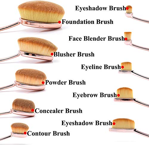Dolovemk | 10pcs/Set maquillaje Pinceles Oval/Fundación/Blusher cejas Brocha para polvo/líquido