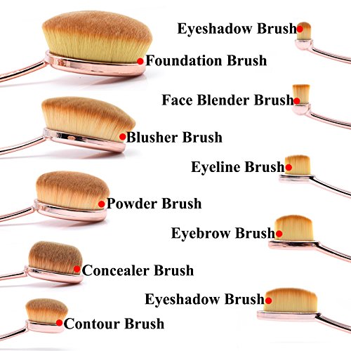 Dolovemk | 10pcs/Set maquillaje Pinceles Oval/Fundación/Blusher cejas Brocha para polvo/líquido