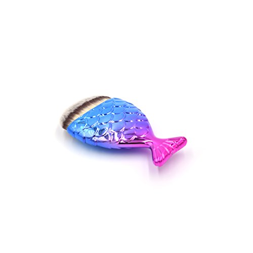 Dolovemk - Brochas con forma de cola de pez para contorno, polvos, colorete y base de maquillaje, set de regalo