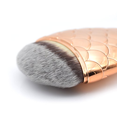Dolovemk - Brochas con forma de cola de pez para contorno, polvos, colorete y base de maquillaje, set de regalo