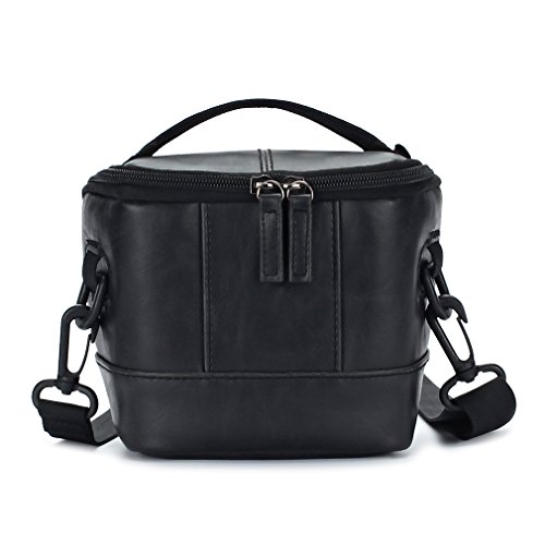 domiso cuero PU Material Protección Digital Cámara Case schutzh ¨ ¹ lle cubierta de hombro kamerazubeh?R fotográfica BR ¨ ¹ CKE Compact Sistema comodidad Caso Carry Messenger Bolsa de hombro