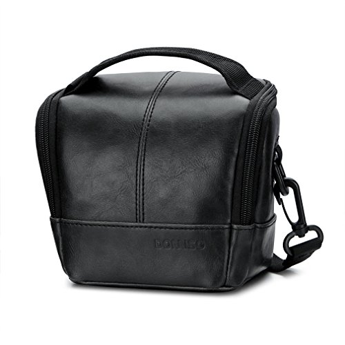 domiso cuero PU Material Protección Digital Cámara Case schutzh ¨ ¹ lle cubierta de hombro kamerazubeh?R fotográfica BR ¨ ¹ CKE Compact Sistema comodidad Caso Carry Messenger Bolsa de hombro