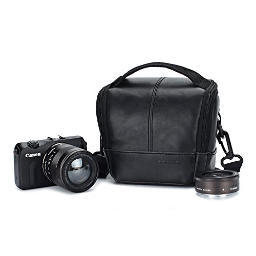 domiso cuero PU Material Protección Digital Cámara Case schutzh ¨ ¹ lle cubierta de hombro kamerazubeh?R fotográfica BR ¨ ¹ CKE Compact Sistema comodidad Caso Carry Messenger Bolsa de hombro