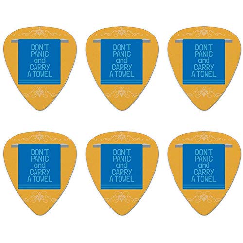 Don 't Panic and Carry a Towel Novedades Guitar Picks Medium Gauge - Set de 6