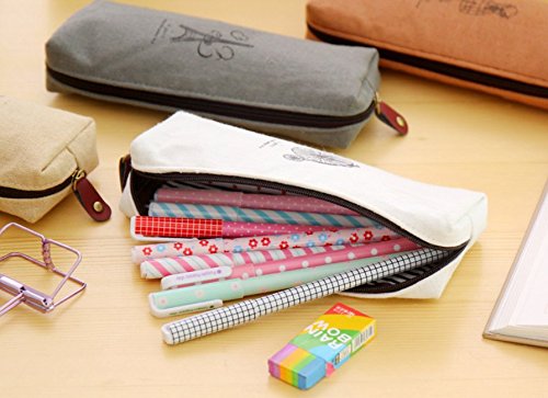 Dosige 4 piezas Corea del Sur Japón lindo Bolsa de cosméticos de la lona Paris Estuche simple creativo para hombres y mujeres Bolsa de almacenamiento de gran capacidad 18 * 7.5cm