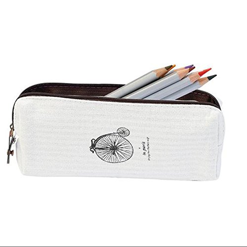 Dosige 4 piezas Corea del Sur Japón lindo Bolsa de cosméticos de la lona Paris Estuche simple creativo para hombres y mujeres Bolsa de almacenamiento de gran capacidad 18 * 7.5cm