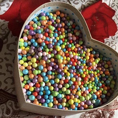 Dosige Bolitas de Espuma,Material DIY,Craft Espuma Partículas,Relleno para Slime 1300-1400PCS Size 7-9mm (Rosa/M)