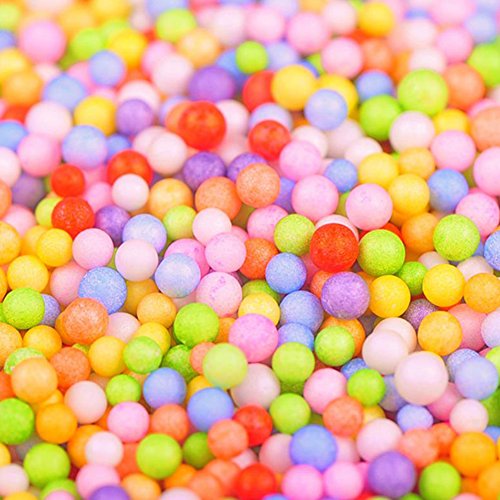 Dosige Bolitas de Espuma,Material DIY,Craft Espuma Partículas,Relleno para Slime 1300-1400PCS Size 7-9mm (Rosa/M)