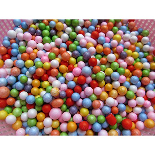 Dosige Bolitas de Espuma,Material DIY,Craft Espuma Partículas,Relleno para Slime 1300-1400PCS Size 7-9mm (Rosa/M)
