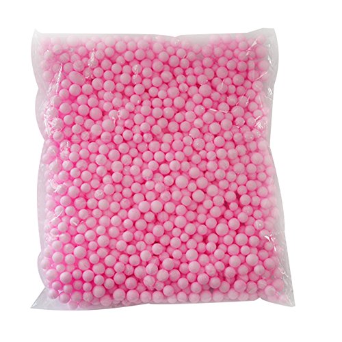 Dosige Bolitas de Espuma,Material DIY,Craft Espuma Partículas,Relleno para Slime 1300-1400PCS Size 7-9mm (Rosa/M)