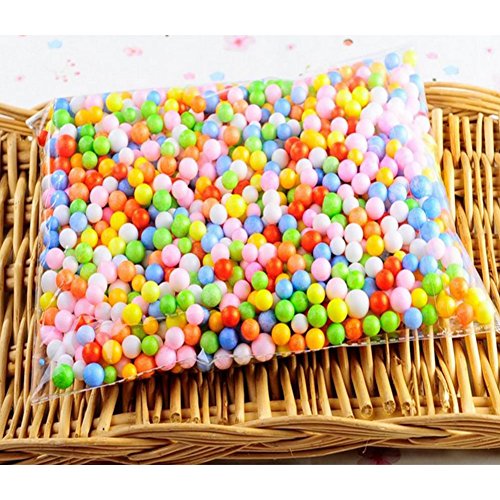 Dosige Bolitas de Espuma,Material DIY,Craft Espuma Partículas,Relleno para Slime 1300-1400PCS Size 7-9mm (Rosa/M)