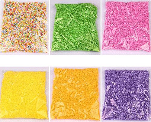 Dosige Bolitas de Espuma,Material DIY,Craft Espuma Partículas,Relleno para Slime 13PCS-Blanco, Azul, Rosa, Verde, Morado, Amarillo, Mandarina, Rojo, Amarillo Oscuro, Rosa, Negro (12 Colores)