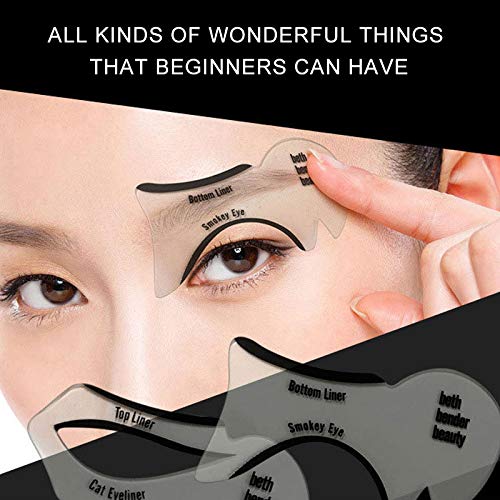 DOTU 2 PCS Eyeliner Stencil Cards Eyeshadow Stencils, Reusable Easy to Clean Flexible Eyeliner Eyeshadow Stencils Eye Liner Stickers for Smokey Eyes DIY Makeup Guide Template Tools