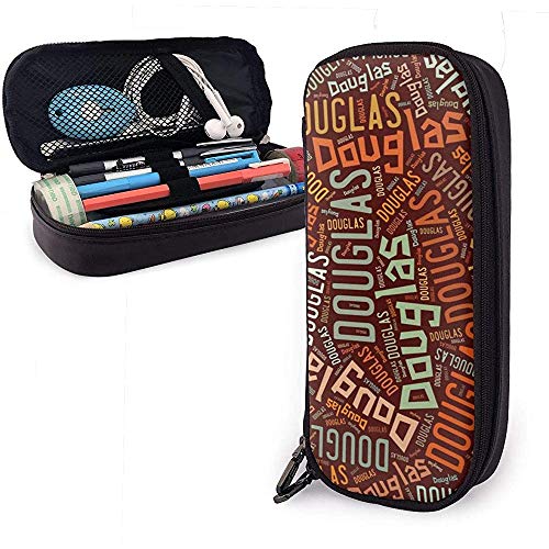 Douglas - Estuche de lápices de cuero American High Capacity de alta capacidad, Estuche para bolígrafos, Estuche de almacenamiento grande, Estuche portátil para cosméticos