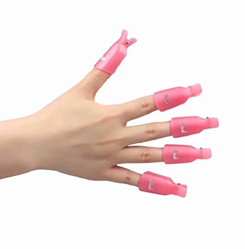 Doyeemei - 10 unidades de plástico acrílico uñas arte remojo clip tapa UV gel esmalte removedor de uñas herramienta