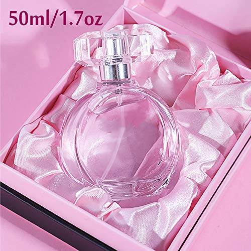 DQM Perfume Rosa para Mujer, Agua de baño Fresca de Larga duración para Estudiantes, perfumes Suaves Florales y afrutados, 50 ml / 1,7 oz, Muestra Gratis