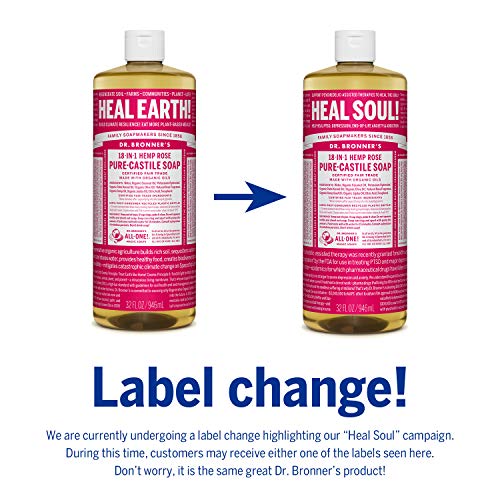 Dr Bronner Rose Castile Liquid Soap 1000ml - DRB-0747
