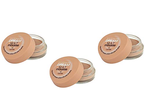 Dream Mat Mousse – Base de maquillaje de espuma – 40 canela – Juego de 3