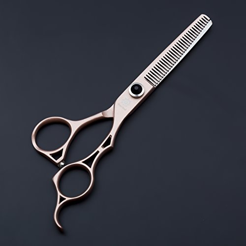 Dream Reach Juego de tijeras de peluquería profesional de 6,0 pulgadas para peluquería, tijeras de peluquería,corte de bigote/barba con tornillo de ajuste fino, Rose gold
