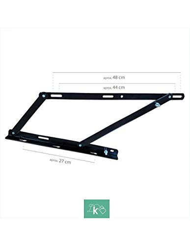 Dreaming Kamahaus Pack de 2 Sistemas de Elevación Completos con Amortiguadores para Canapé Abatible - 1250 Newton