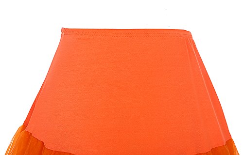 DRESSTELLS Mujeres Cancan 50s Retro Rockabilly Enaguas Miriñaques Faldas Orange L