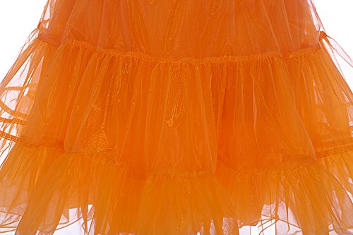 DRESSTELLS Mujeres Cancan 50s Retro Rockabilly Enaguas Miriñaques Faldas Orange L