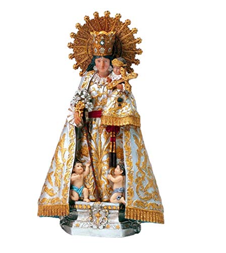 DRW Virgen de los Desamparados 18 cm patrona de Valencia de Resina con Caja de Estuche con la Historia