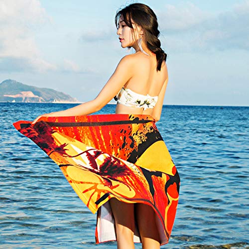DSJDSFH Toalla De Playa De Microfibra Impresa con Toalla De Baño para Adultos Reactivado Toalla De Playa Impresa con Secado Toalla Baño 70 * 150 Cm