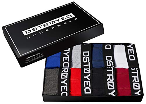 DSTROYED® - Calzoncillos tipo bóxer para hombre, paquete de 8 unidades Juego de 8 unidades, varios colores. L