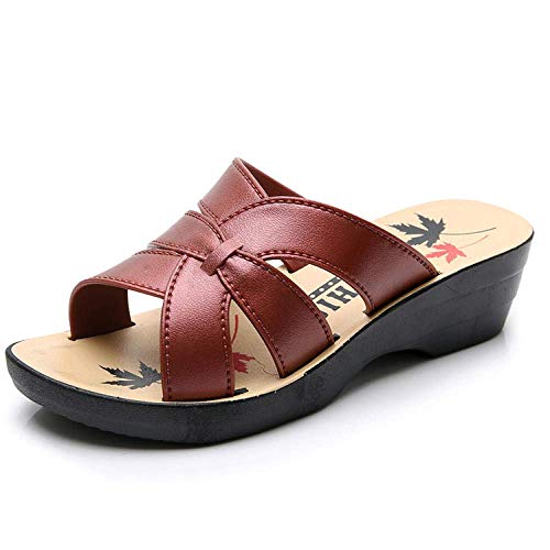 Ducha antideslizante de la Casa sandalias, zapatillas casuales madre, señoras pendiente con antideslizante pendiente talón zapatillas-B grueso con black_38, unisex de diapositivas sandalias con punta