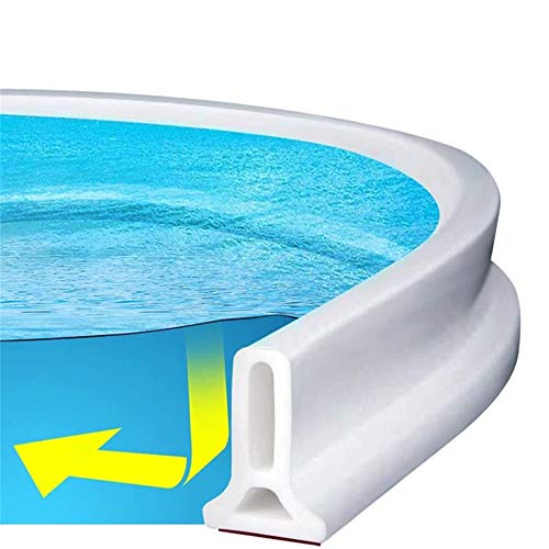Ducha presa Barrera de agua de silicona Cuarto húmedo Cuarto de baño piso Tira de sellado de la puerta La presa de la ducha evita el desbordamiento del agua, Tira impermeable autoadhesiva (50cm)