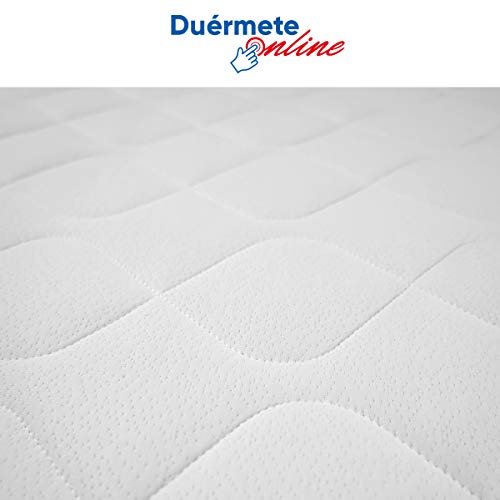 Duérmete Online Colchón Juvenil Junior Espuma HR Reversible Grosor 15cm con Doble Cara (Invierno/Verano) Fabricado en España, Muy Transpirable, 80x190
