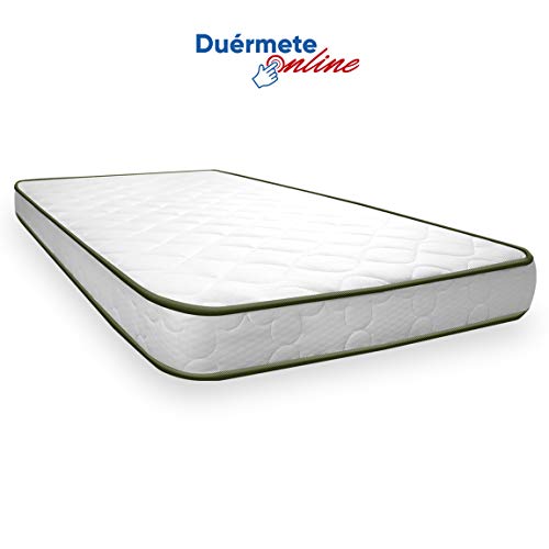 Duérmete Online Colchón Juvenil Junior Espuma HR Reversible Grosor 15cm con Doble Cara (Invierno/Verano) Fabricado en España, Muy Transpirable, 80x190