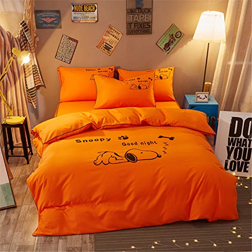 DUJUN Conjunto de Ropa de Cama de Dibujos Animados de Dormitorio de Personalidad de Color sólido (Funda nórdica + sábanas + Funda de Almohada) A-8 180 * 220cm+230 * 230cm+(48 * 74cm)*2