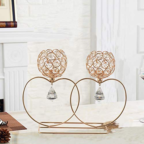 Dunflop 2 Titulares De Armas del Metal Cristalino Creativo De La Vela For La Celebración del Aniversario De Mesa Centros De Mesa, Crear Una Atmósfera Romántica