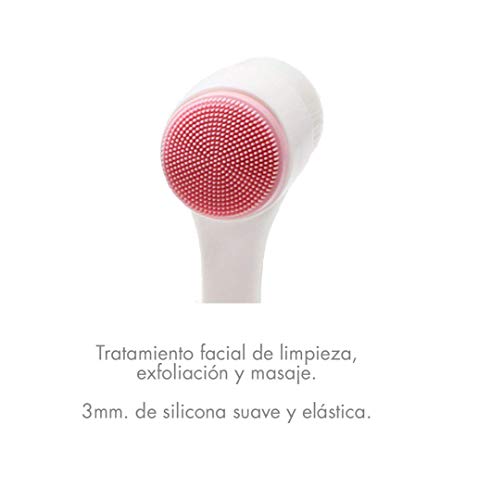 DUO CLEAR cepillo limpiador facial con lado de silicona y otro de nylon extra suave MOI SkinCare